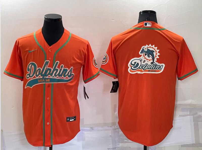 Men Miami Dolphins Blank Orange 2022 Nike Co branded NFL Jerseys1